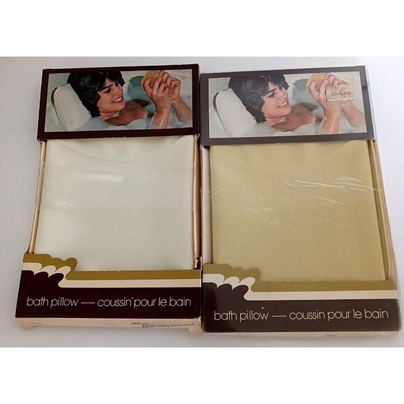 Vintage McGregor Bath Vinyl Spa Pillow Cushion Neckrest Lot 2 in Original Box - Picture 1 of 11